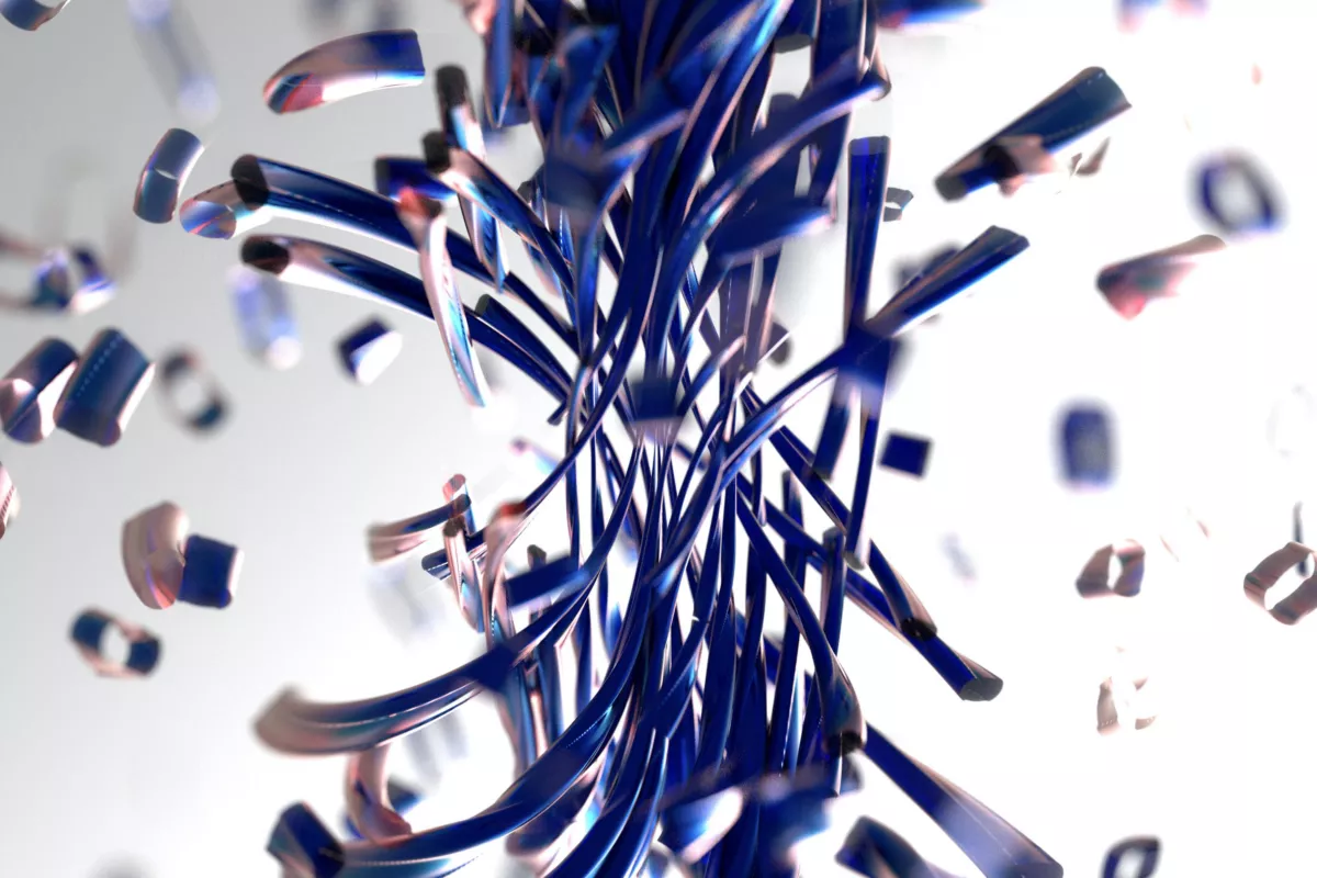 Digitale render van kabel