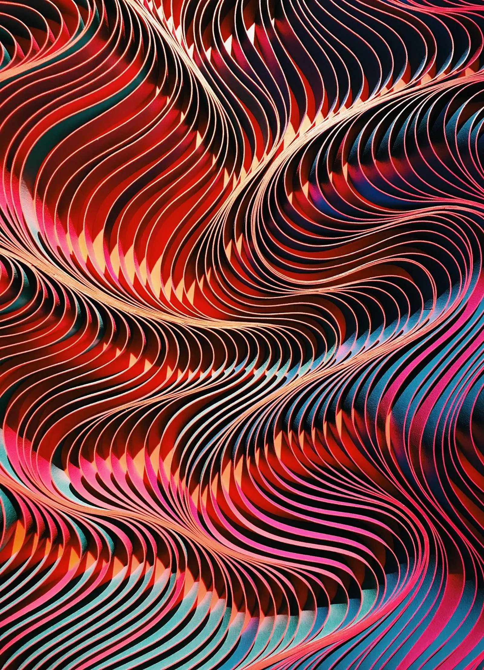 Golving patterns forming an abstract image of digital innovation.